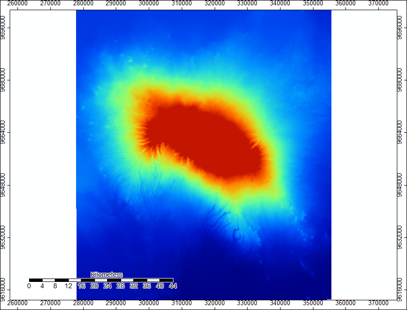 Original Mosaic of SRTM data showing Mt. Kilimanjaro